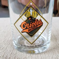 Baltimore Orioles Vtg Glass Camden Yards Roy Rogers Restaurants 1992 

