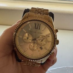 Michael Kors Men’s Lexington Gold-Tone Stainless Steel Watch 45mm MK8281