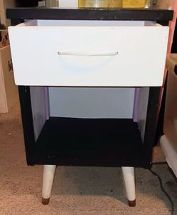 Mid-Century Nightstand with Drawer and Open Shelf