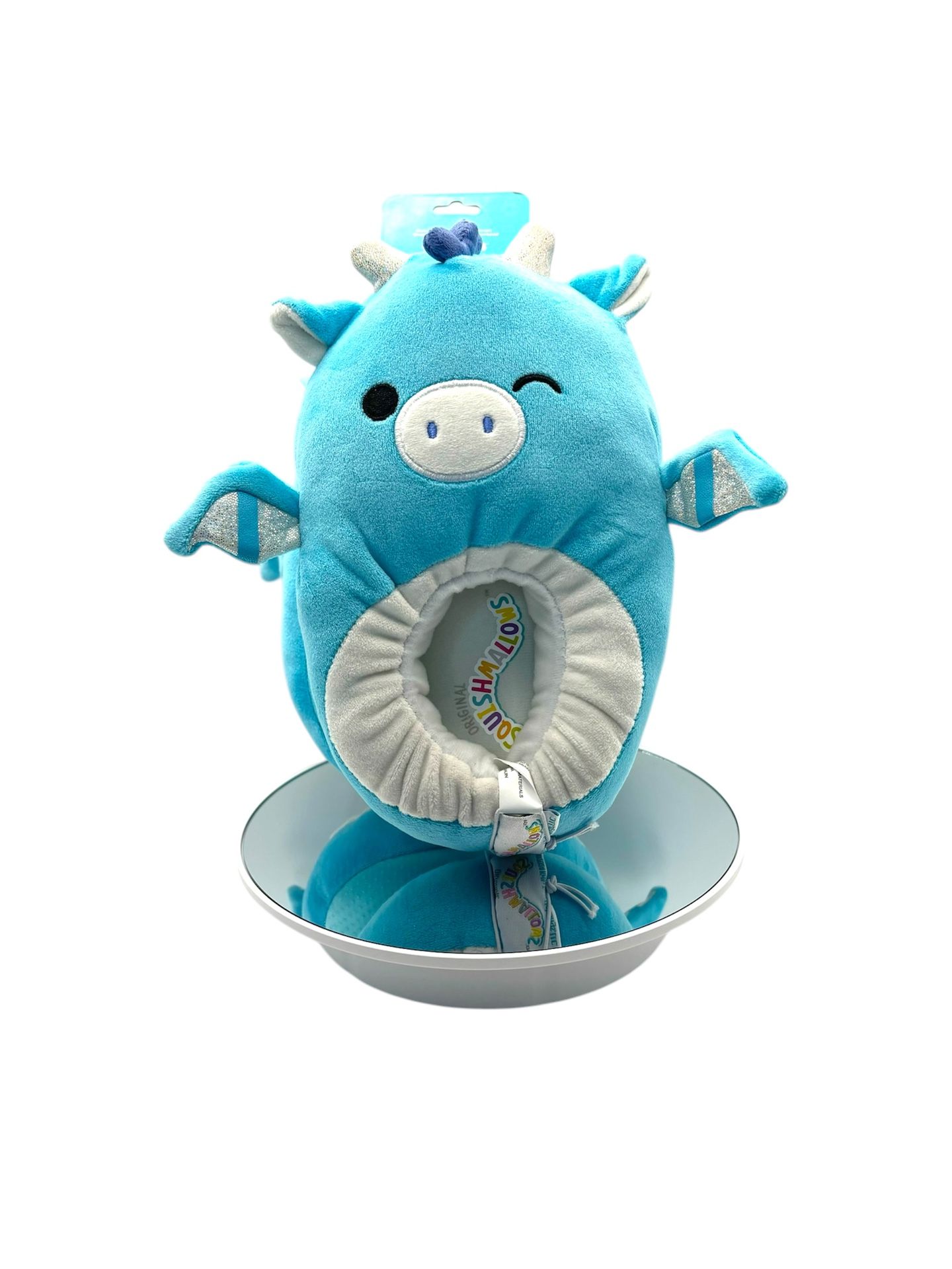 Squishmallows Toddler Kids Slippers Tatiana The Dragon Squish | Teal Size 13-1