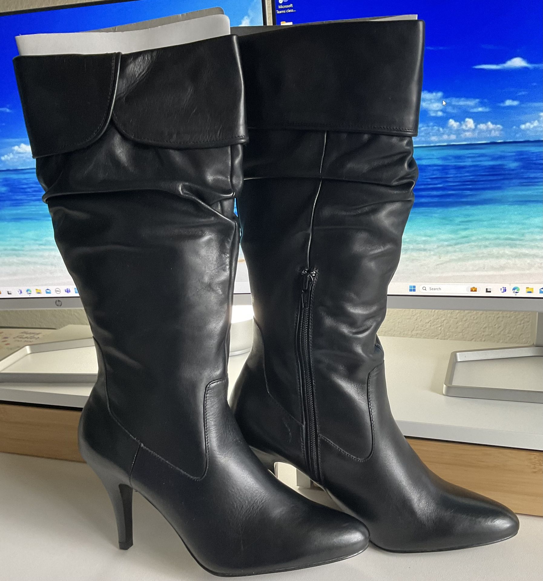 NEW Ladies Diba Luxury High Quality Soft Leather Salena Boots Black / Size 10