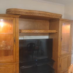 Wood Entertainment Wall Unit