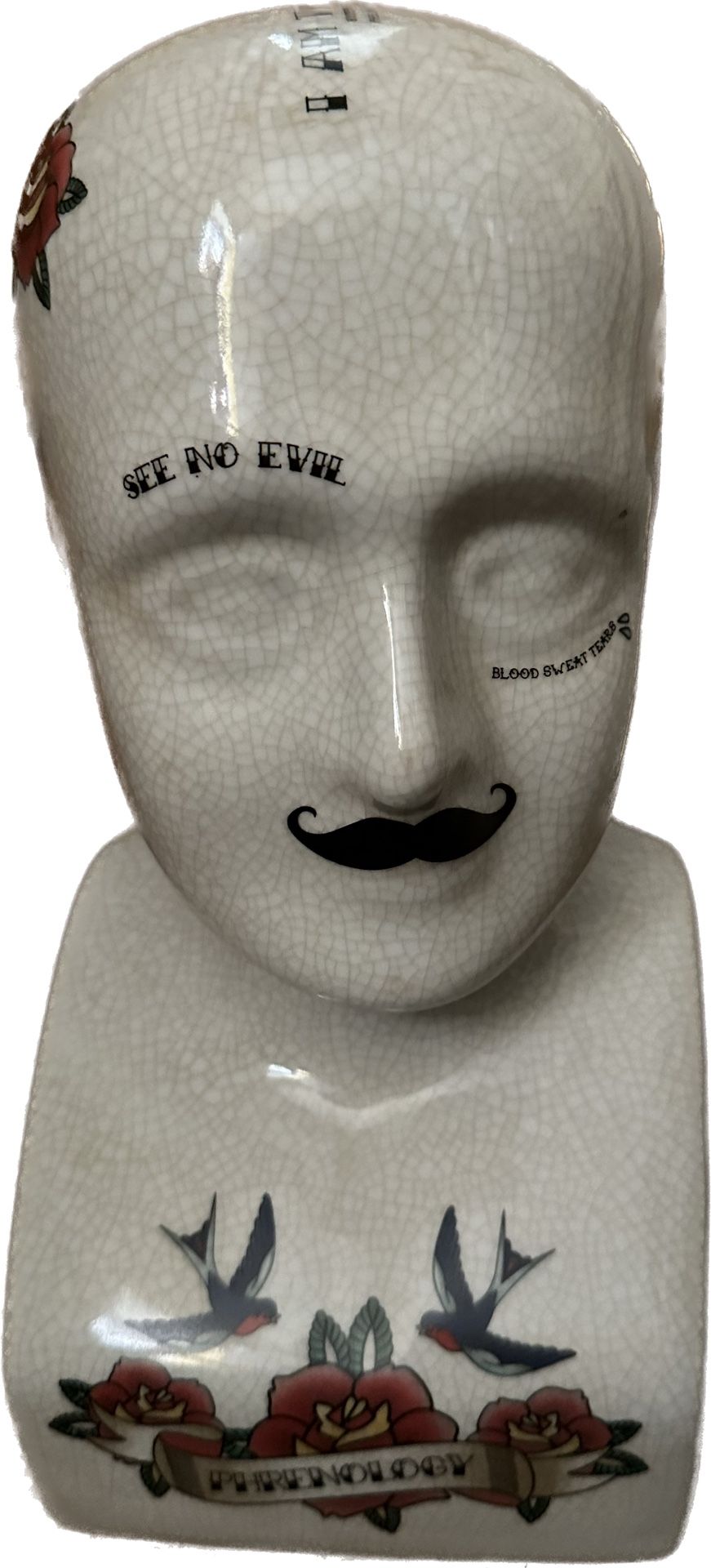 Phrenology Tattoo Head