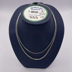 Jewelry Bundle, 10k White Gold Fox Tail Chains