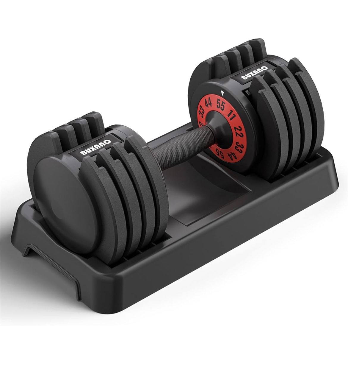 B-161 Adjustable Dumbbell 55LB Single Dumbbell 5 in 1 Weight Dumbbell with Anti-Slip Metal Handle, Perfect for Full Body Workout Fitness