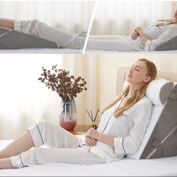 Wedge Pillow Headboard 3PCS Orthopedic Bed Wedge Set for Acid Reflux & Back Pain