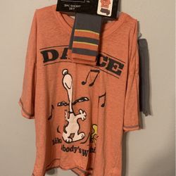New Womens Pjs Snoopy Peanuts medium