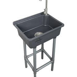 Freestanding Single Bowl Utility Sink, Kitchen Wall-Mounted Sink 16.9 x 12.8 Inch laundry tub With 1.26 faucet hole Plastic Sinks for🆕✅Retails $76.99