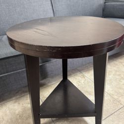 Round Wooden End Table