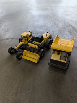 Mighty Tonka Road Grader,  Front Loader and Dump Truck