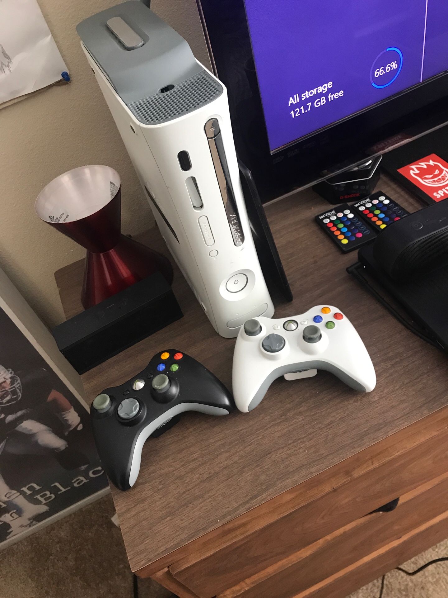 Xbox 360 With Remotes and Games and Games on the console