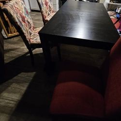Ikea Dining Table W/extensions & 6 Chairs 
