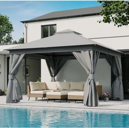 12 ft. x 12 ft. Outdoor Patio Gazebo with Double Roof