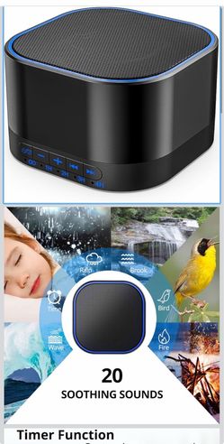 Magicteam Sound White Noise Machine with 20 Non Looping Natural Soothing Sounds and Memory Function 32 Levels of Volume Powered by AC or USB and Sleep