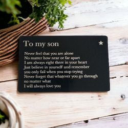 To My Son Engraved Wallet Card
