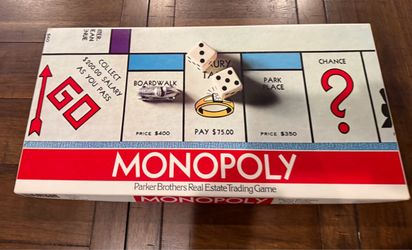 Vintage Monopoly 1976 Parker Brothers Classic Board game complete and in excellent condition