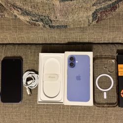 BRAND LIKE NEW APPLE UNLOCKED IPHONE 16 128GB WARRANTY INCLUDED ULTRAMARINE BLUE