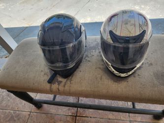 Two Full-Face Motorcycle Helmets
