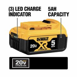 Dewalt DCB205-5AH 20V MAX XR Compact Lithium-Ion Power Tool Battery