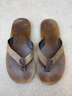 Men’s Reef Leather Flip Flops Size 13