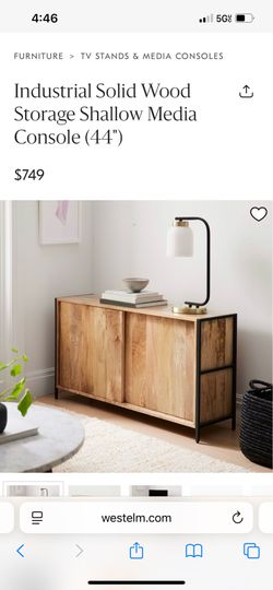 WEST ELM Industrial Solid Wood Media Center