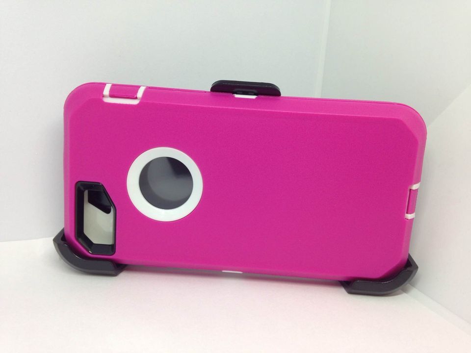 For iPhone 7 / iPhone 8 pink white belt clip case defender