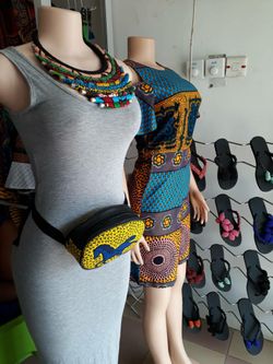 African leather waist bag