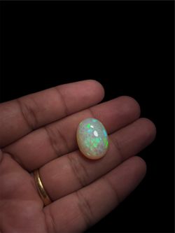 Natural Ethiopian White Honeycomb Opal 22.93 Ct Certified Oval Cabochon Gem