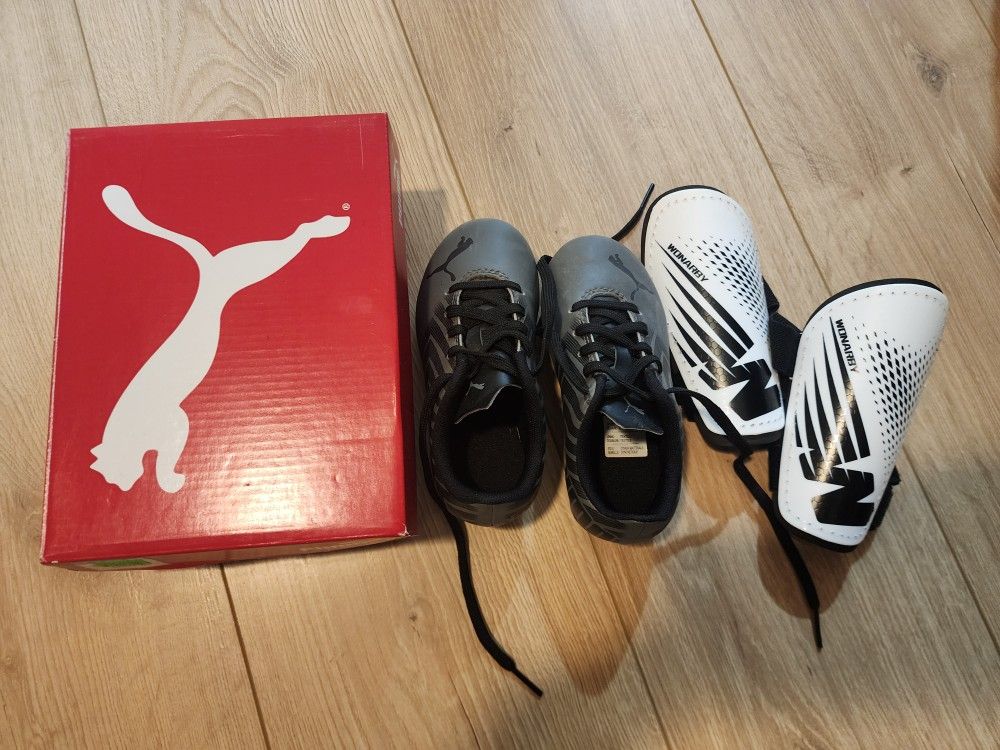 Toddler Puma Soccer Shoes And Shin Guards