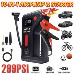 Heavy Duty Emergency Jump Starter Air Pump Cars Trucks Suvs New