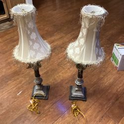 Fancy Matching Antique Lamps 