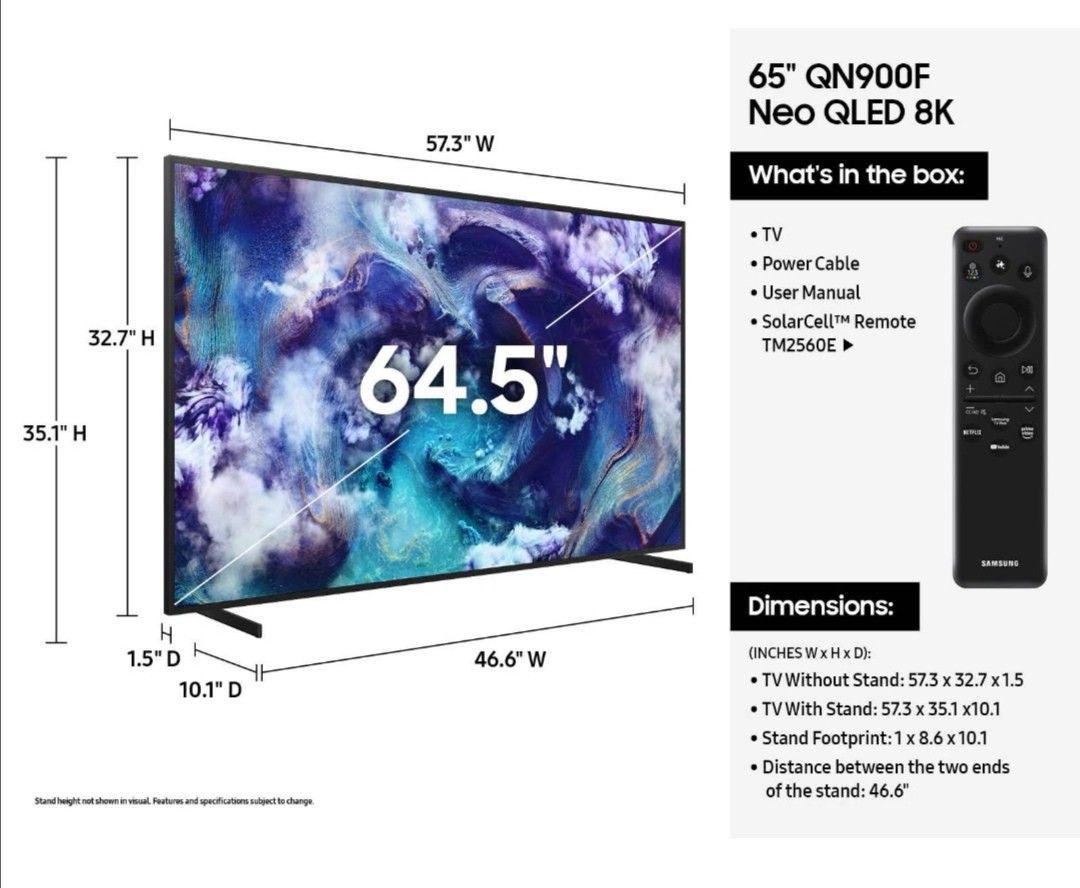 SAMSUNG 65"INCH NEO QLED 8K Q900F