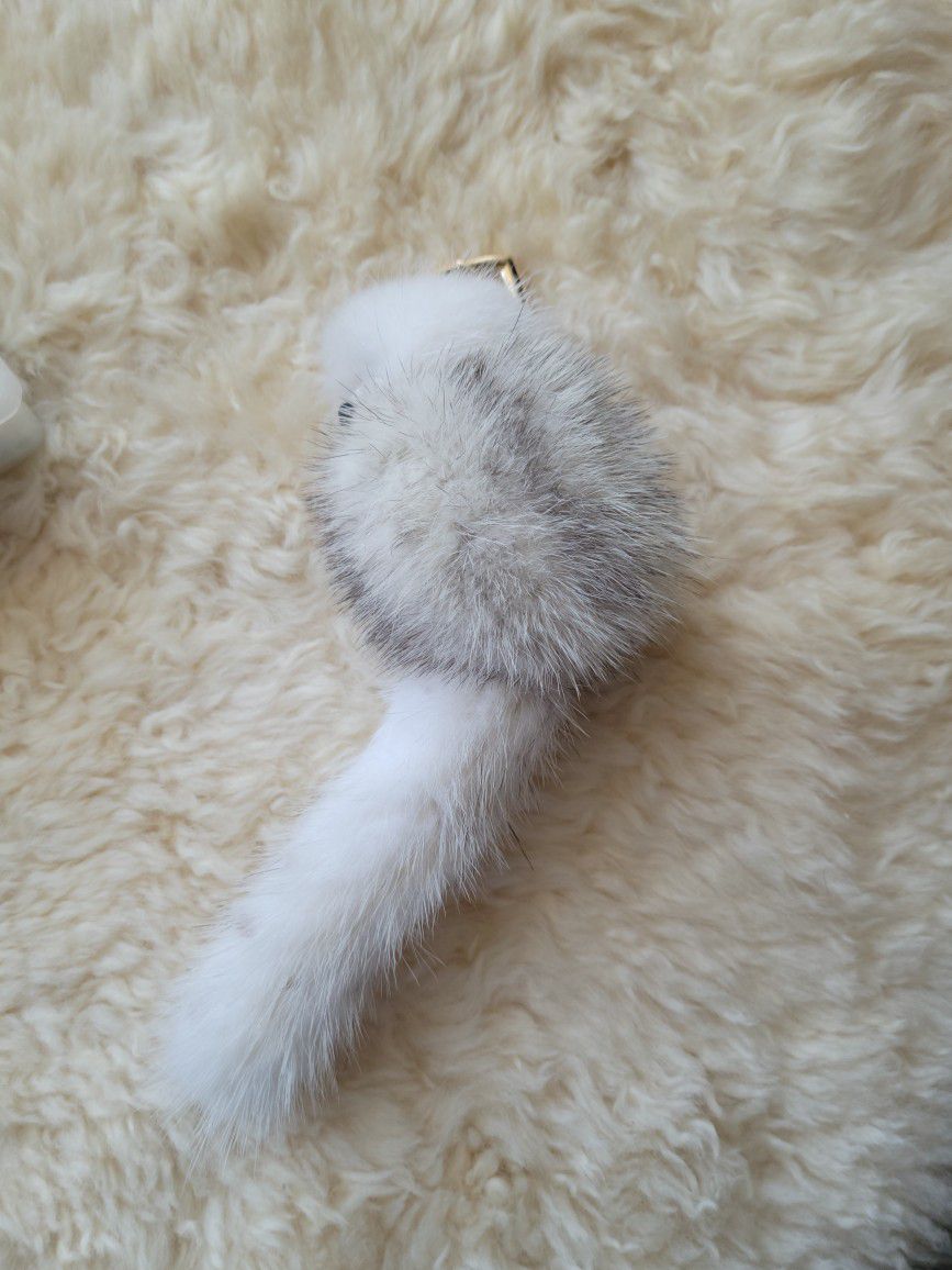 10" Long Real Mink Fur 8" Furbaby Critter Keychain + 2 Fur Freebies (1 Mink)