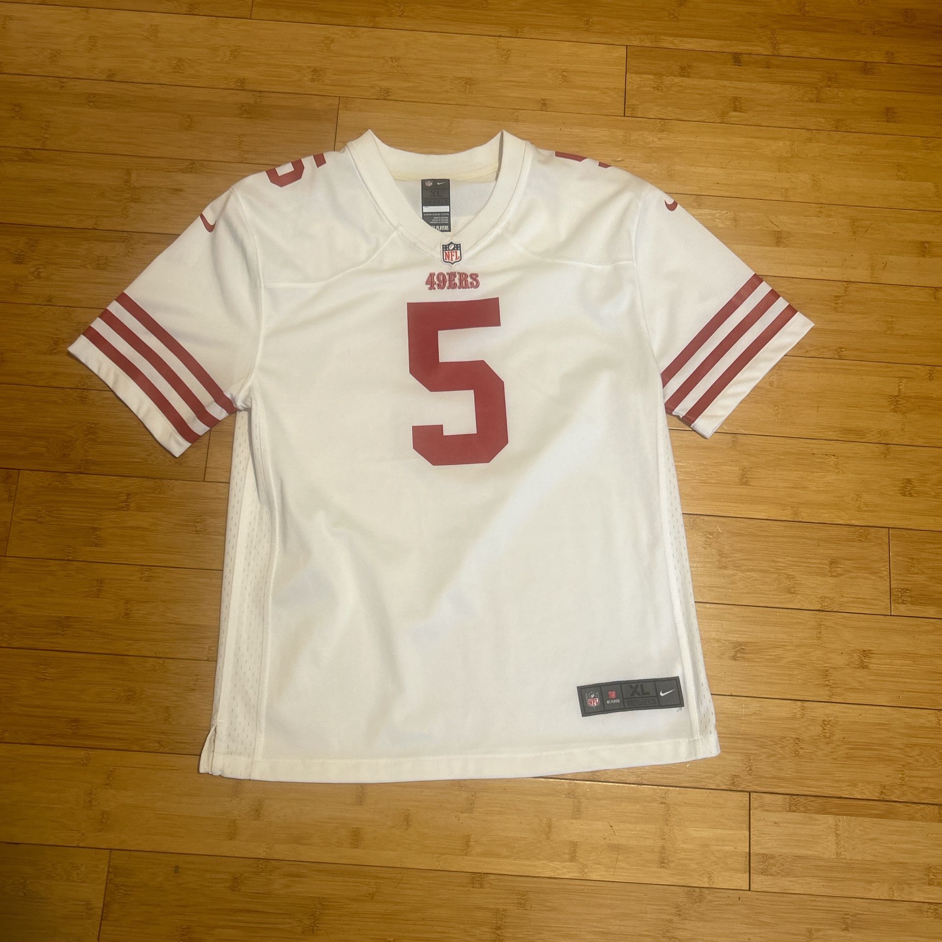 White 49ers Trey Lance Jersey