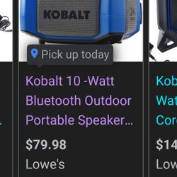 Kobalt Bluetooth Speaker $35 