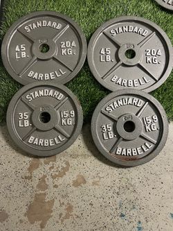 Olympic Weight Plates - 45lb and 35lb Pairs