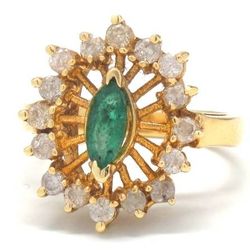 Ladies Emerald/Diamond Cocktail Ring