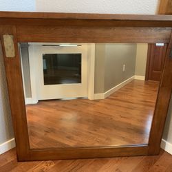 Wood Framed Mirror W/Slate Accents (Wall, Vanity, Or Dresser Mirror)