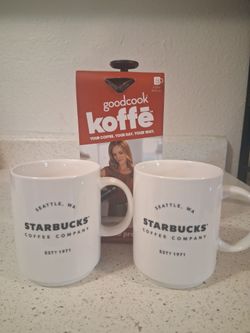 French Press/Starbucks cups