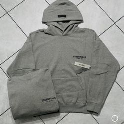 Brand New Essentials Fear Of God Ss22 Dark Oatmeal Hoodie Size: Large Store Tags Included And Bag