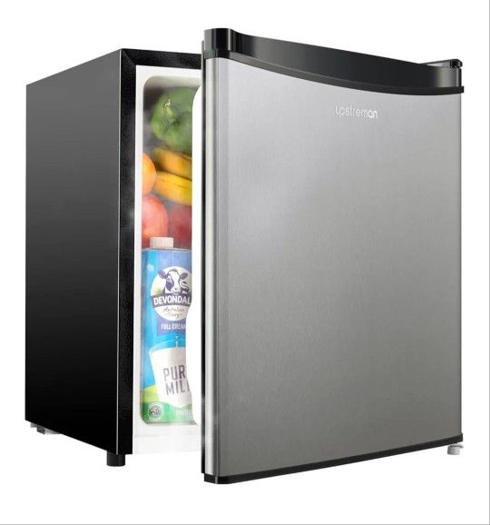 Upstreman 1.7 Cu.ft Mini Fridge with Freezer, Dorm Essentials, Adjustable Thermostat, Energy Saving, Low Noise, Single Door Compact Refrigerator for D