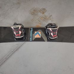 Nidecker snowboard with Flow Pro bindings and travel bag