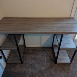 Writing desk with open storage