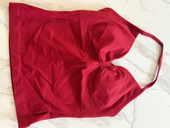 Red Halter Crop Top with Built-In Bra