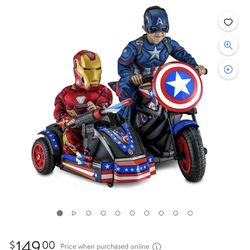 Captain America Motorcycle And side Car Ride On 
