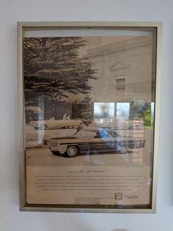 Framed Cadillac vintage magazine ads