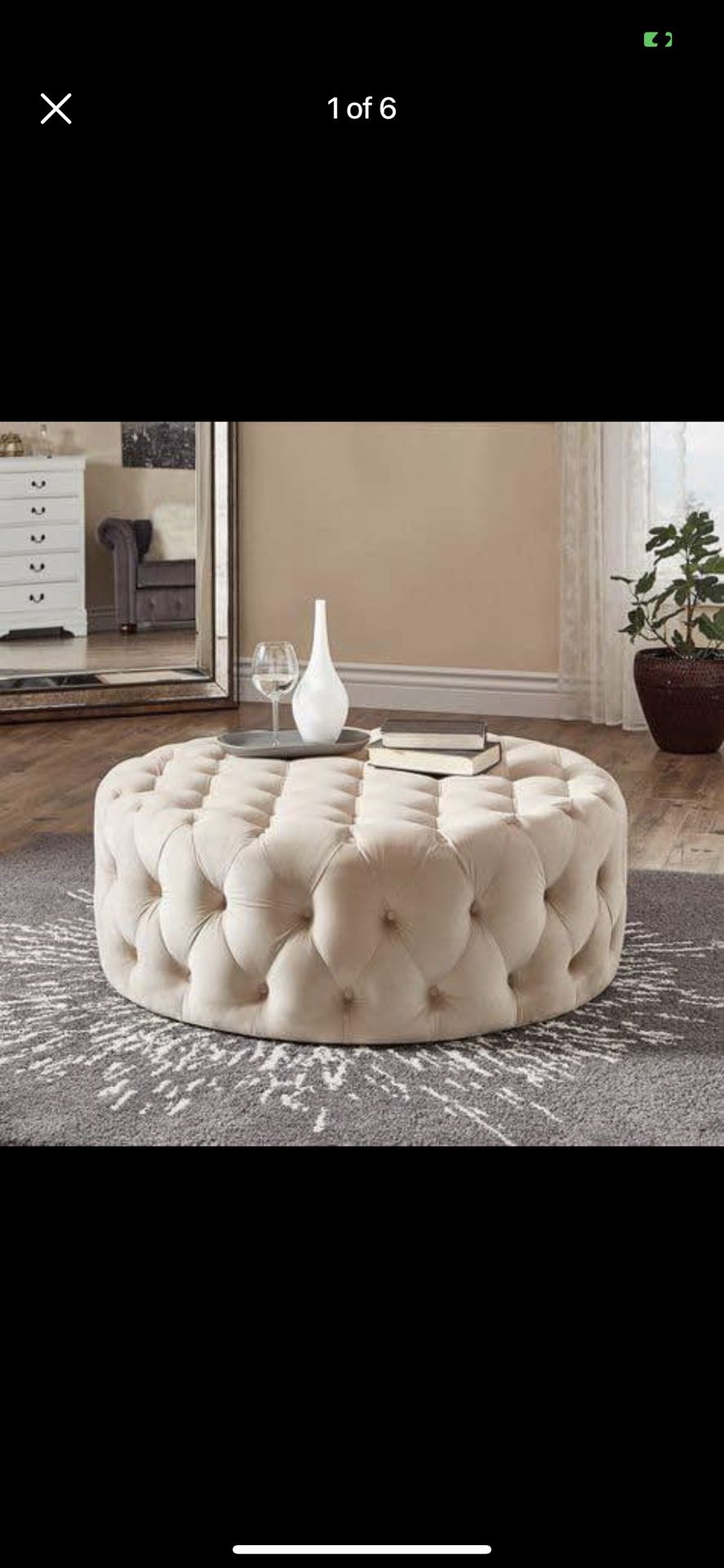 Tufted Ottoman Coffee Table 