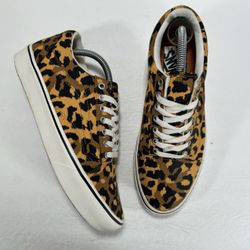 Vans Comfycush Old Skool Leopard Golden Yellow Brown Sneakers Men 9 Women 10.5