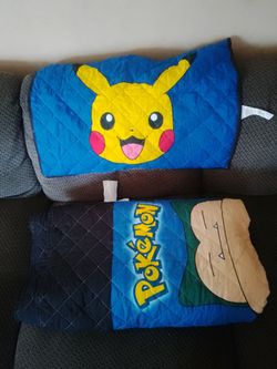 Pokemon Quilt Blanket Cover And Matching Pillow Sham, Queen Sz