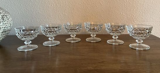 6 Indiana Glass Footed Sherbet/Dessert Dishes